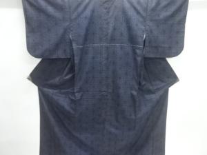 麻の葉模様織出し本場結城紬100亀甲着物（石下）